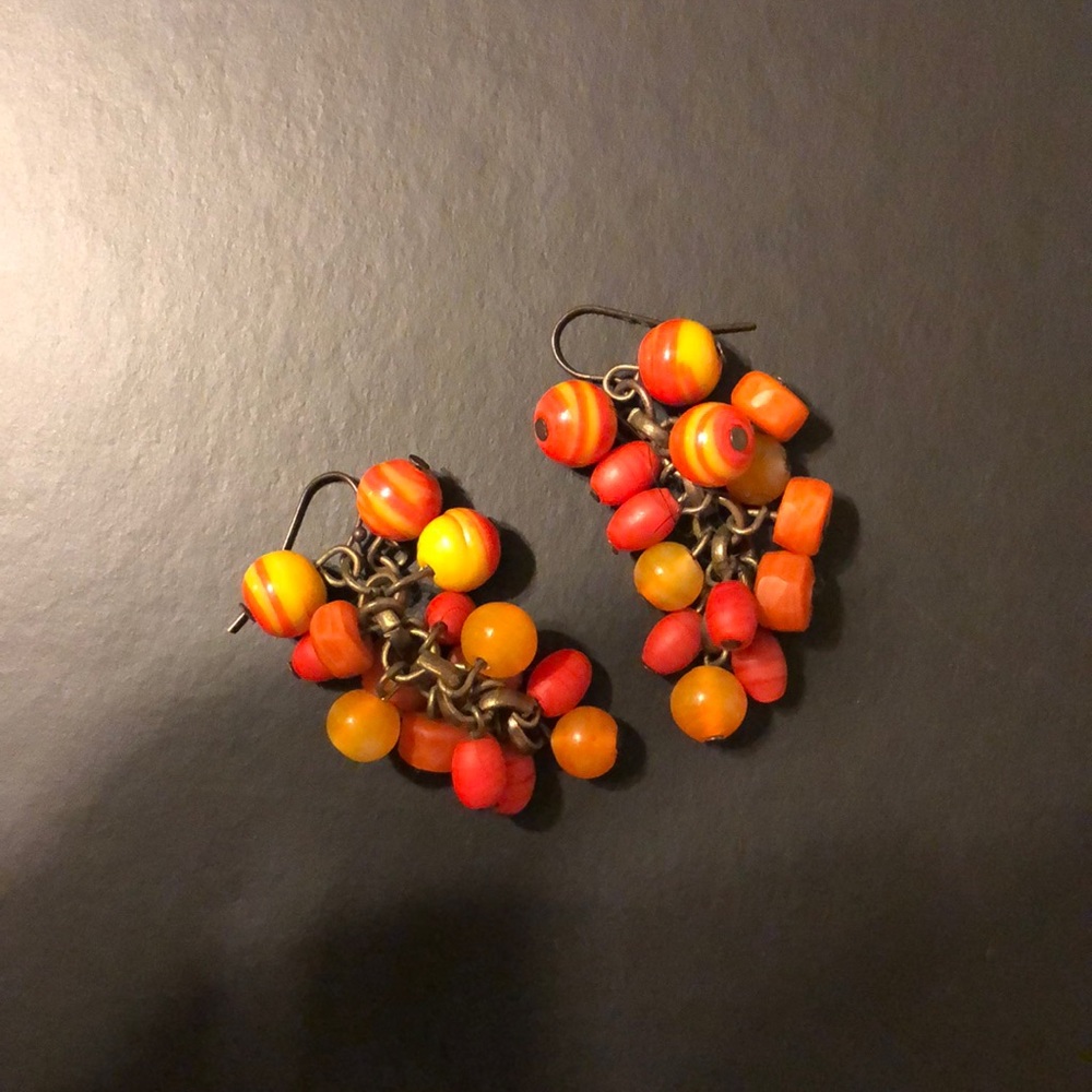 Burnt orange & gold Danglies